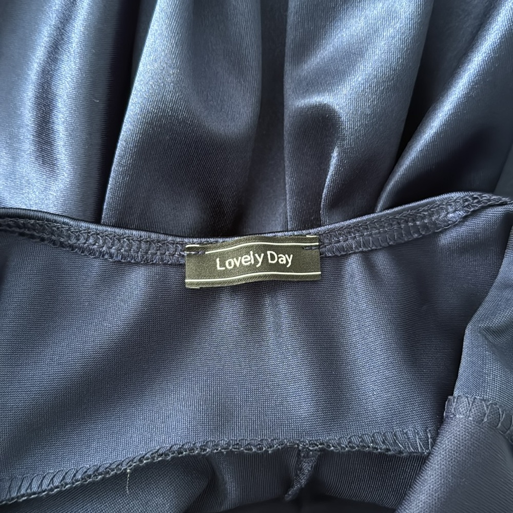 Midnight Blue Satin Dress - Picture 3 of 3